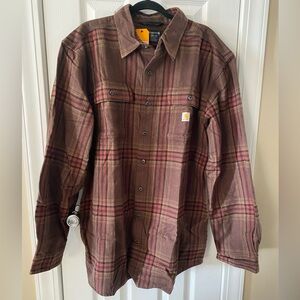 Carhartt Rustic Plaid Shirt in Brown and Tan